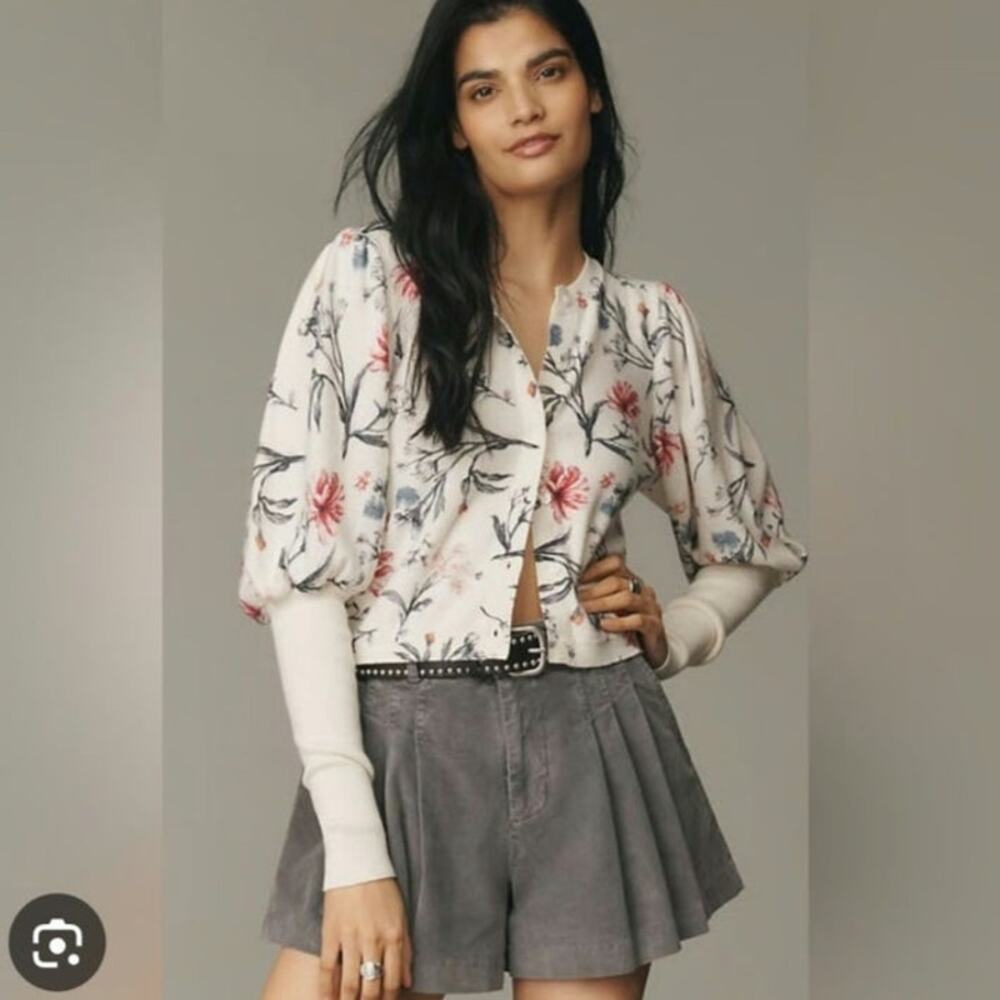 Anthropologie‎ Floral Women's Cardigan Size: S